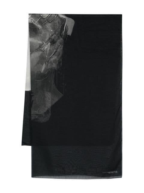 Ron Athey-print scarf by RICK OWENS