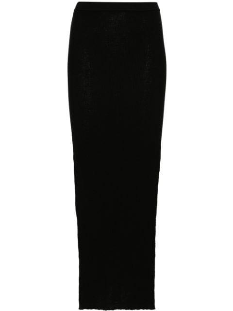 Sacris ribbed-knit maxi skirt by RICK OWENS