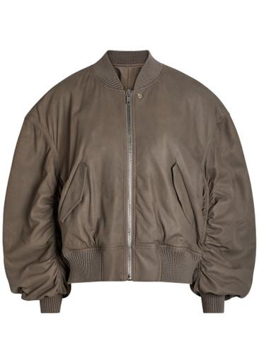 Secchia Flight padded leather bomber jacket by RICK OWENS