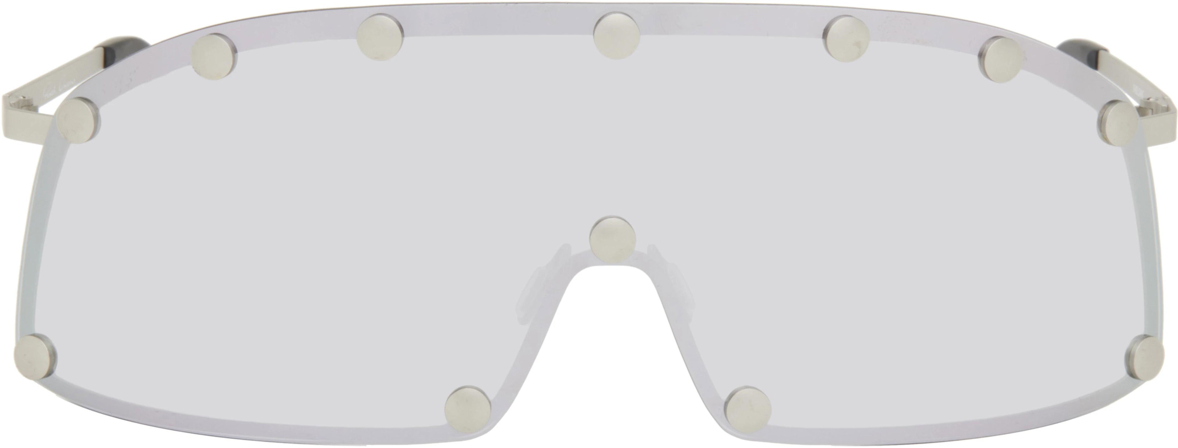 Silver Temple Shielding Sunglasses by RICK OWENS