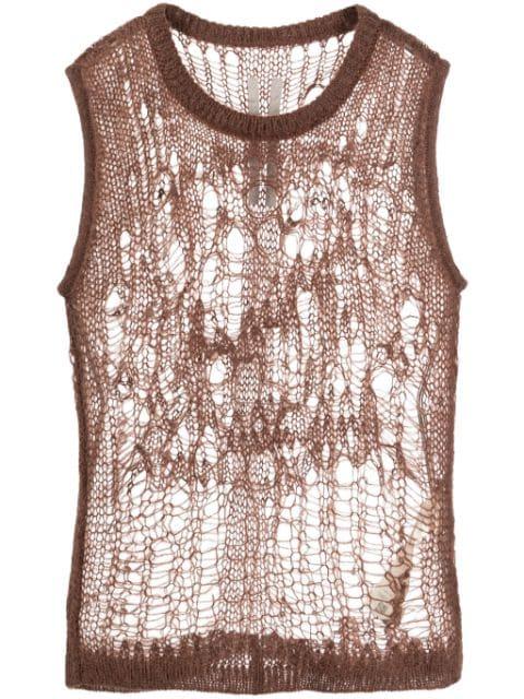Spider open-knit tank top by RICK OWENS