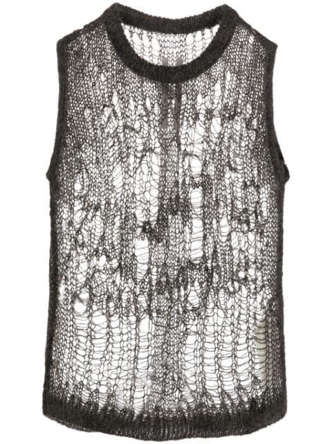 Spider open-knit tank top by RICK OWENS
