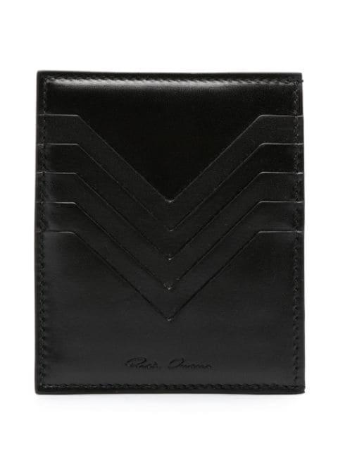 Square leather card holder by RICK OWENS