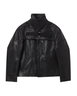 Stand collar leather jacket by RICK OWENS Stand collar leather jacket by RICK OWENS