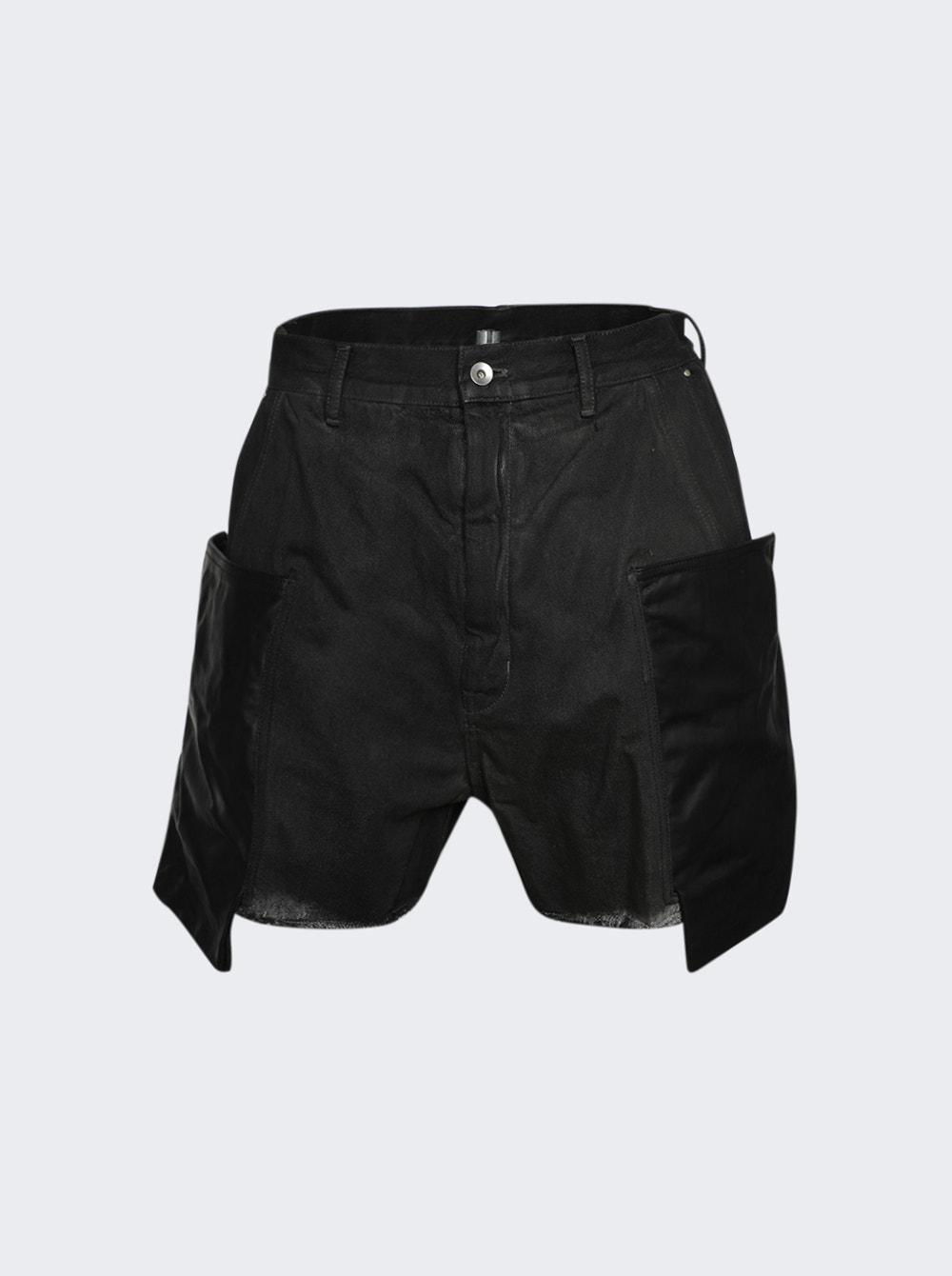 Stefan Cargo Shorts Black Wax  | The Webster by RICK OWENS
