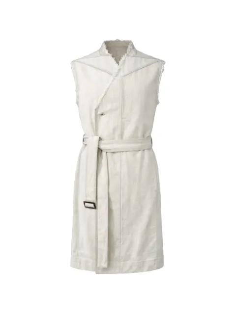 Temple belted fringed sleeveless coat by RICK OWENS