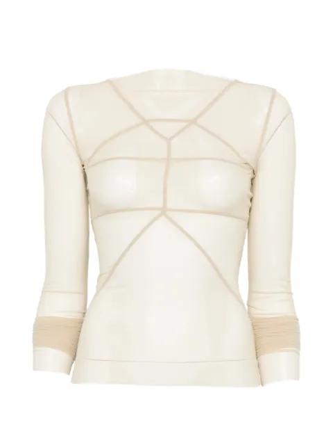 Temple sheer panelled long-sleeve top by RICK OWENS