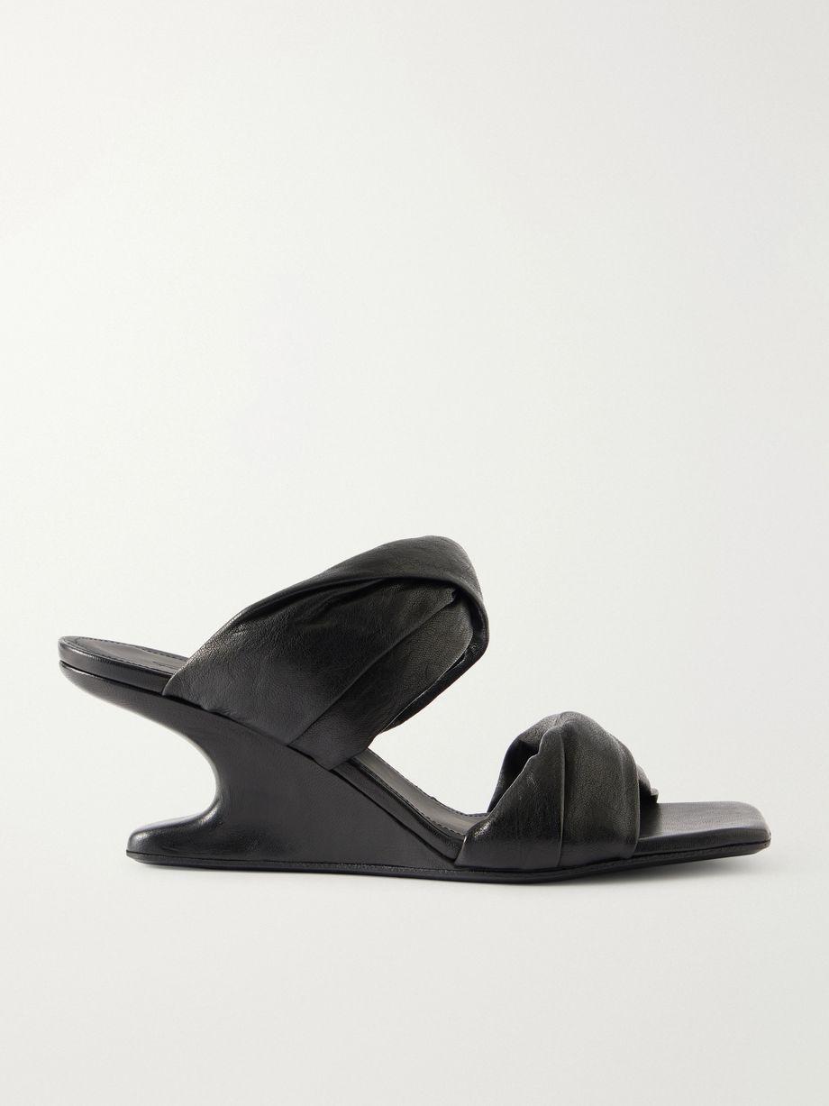 Twisted Cantilever suede wedge mules by RICK OWENS