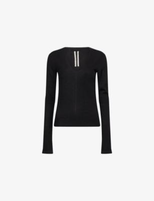 V-Neck Long-Sleeve Cashmere Top by RICK OWENS