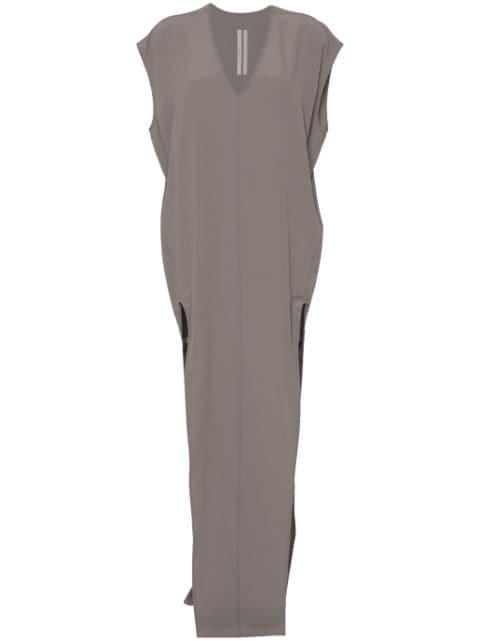 V-neck crepe maxi dress by RICK OWENS