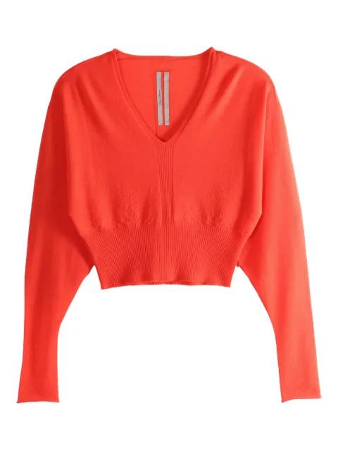 V-neck ribbed sweater by RICK OWENS