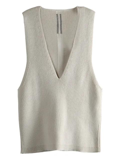 V-neck ribbed top by RICK OWENS