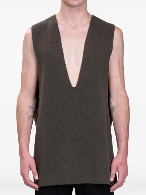 V-neck sleeveless knitwear by RICK OWENS