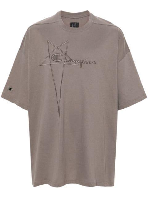 logo-embroidered cotton T-shirt by RICK OWENS X CHAMPION