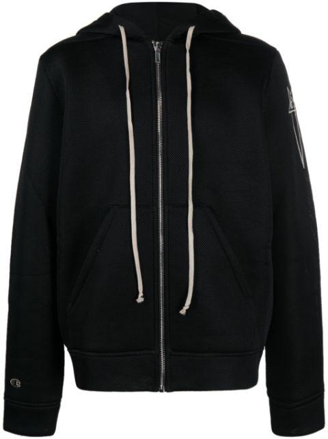 logo-embroidered mesh jacket by RICK OWENS X CHAMPION