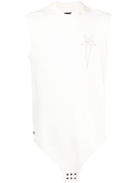x Champion logo-embroidered cotton top by RICK OWENS X CHAMPION