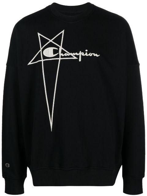 x Champion logo-embroidered sweatshirt by RICK OWENS X CHAMPION