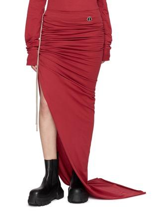 X Moncler Adjustable Side Split Cotton Skirt by RICK OWENS