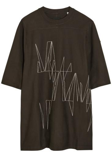 X Moncler Jumbo embroidered cotton T-shirt by RICK OWENS