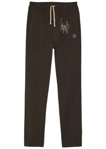 X Moncler logo-appliquéd cotton sweatpants by RICK OWENS