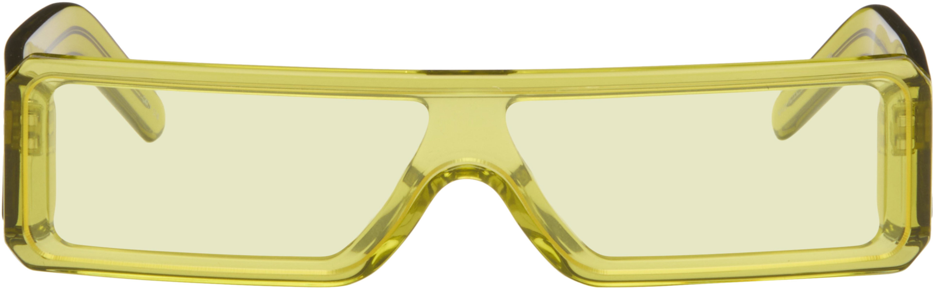 Yellow Gethshades Sunglasses by RICK OWENS