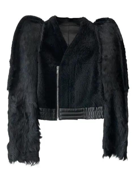 Zionic Flanged shearling cropped jacket by RICK OWENS