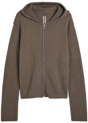 Zipped hoodied cashmere jumper by RICK OWENS