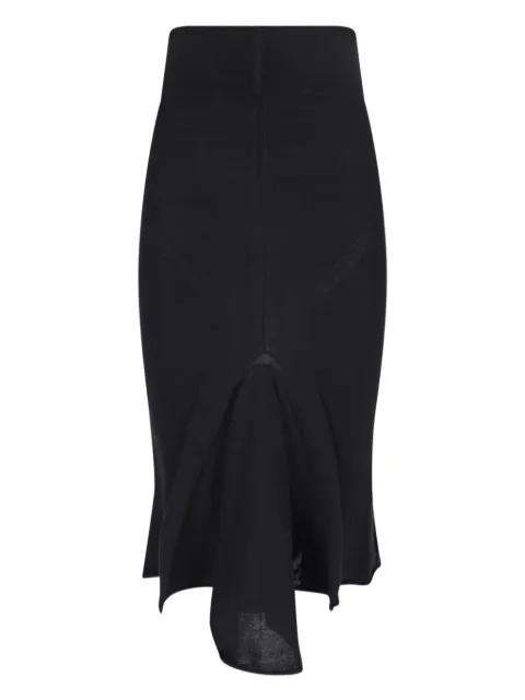 asymmetric fishtail midi skirt by RICK OWENS