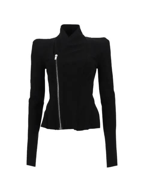 asymmetric-zip padded-shoulder jacket by RICK OWENS