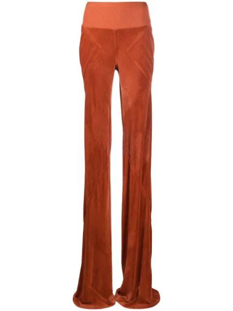 bias-cut velvet-effect trousers by RICK OWENS