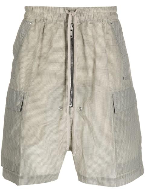 check-print drawstring shorts by RICK OWENS
