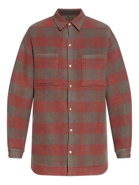 checked wool overshirt by RICK OWENS