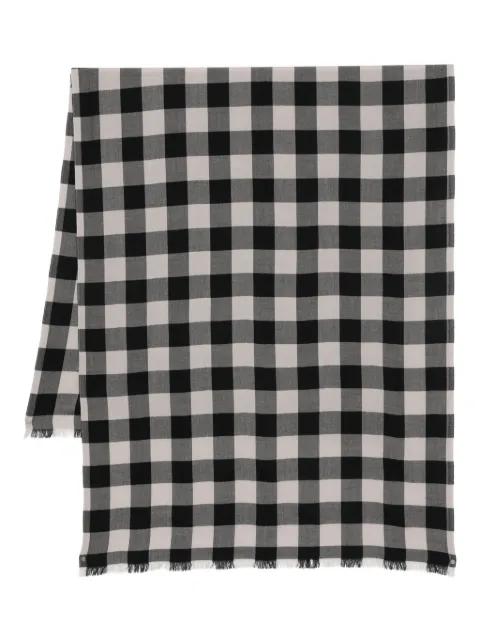 checked wool scarf by RICK OWENS