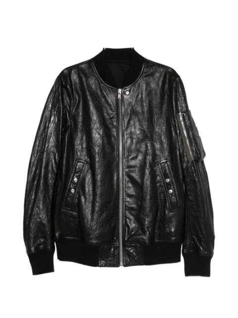 classic flight leather bomber jacket by RICK OWENS