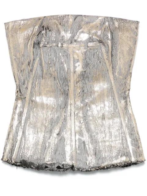 cracked-effect bustier by RICK OWENS