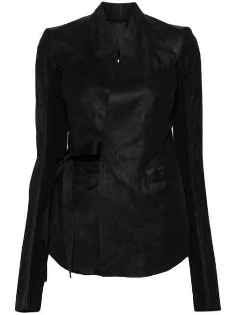 cracked-effect leather jacket by RICK OWENS