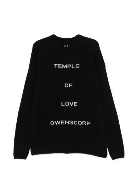 crew-neck letter-intarsia sweater by RICK OWENS