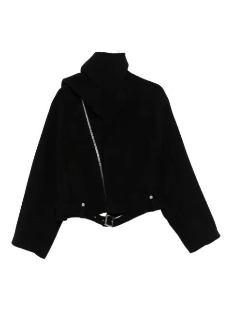 cropped scarf flight biker jacket by RICK OWENS
