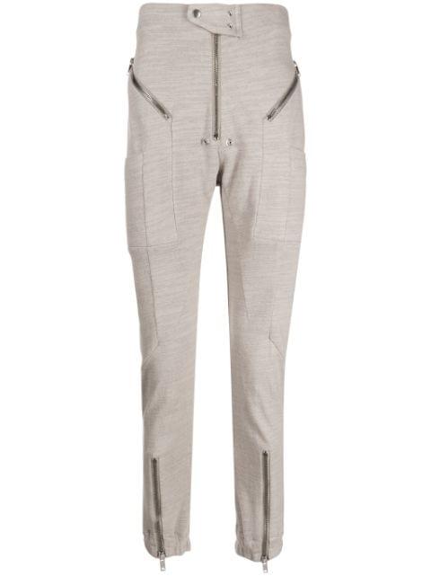 decorative-zip cotton trousers by RICK OWENS