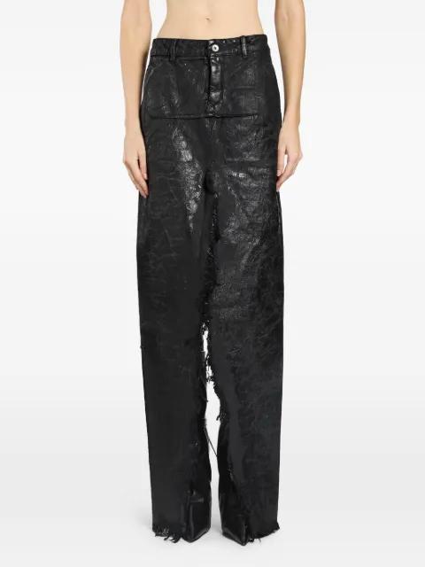denim sliced maxi skirt by RICK OWENS