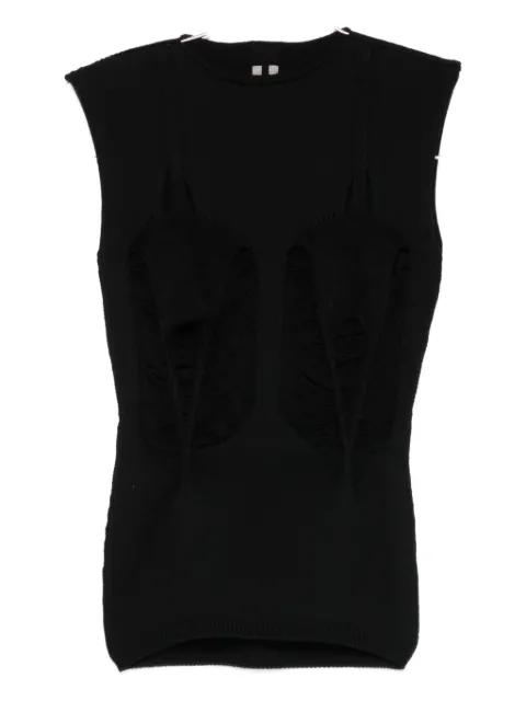 distressed-effect vest by RICK OWENS