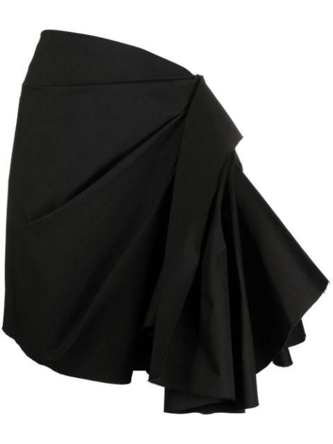 draped cotton mini skirt by RICK OWENS