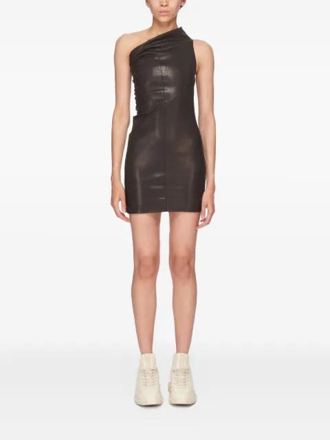 draped one-shoulder mini dress by RICK OWENS