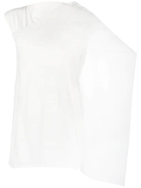draped scarf-detail top by RICK OWENS