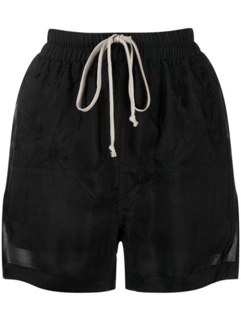 drawstring satin shorts by RICK OWENS