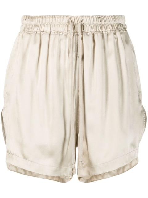 drawstring silk shorts by RICK OWENS