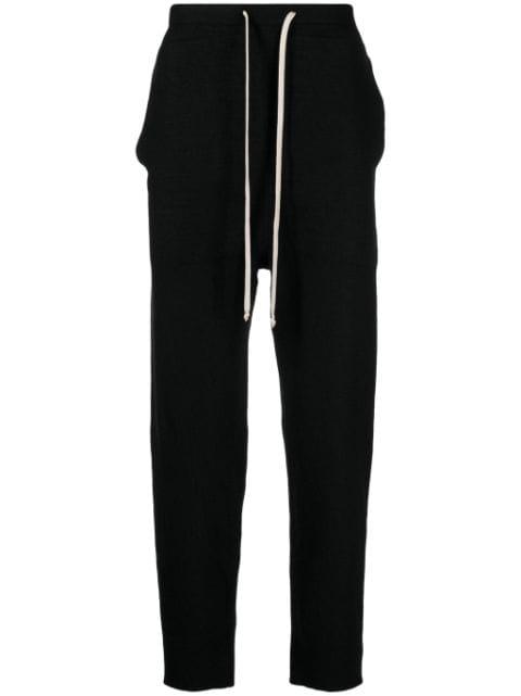 drawstring-waist cashmere trousers by RICK OWENS