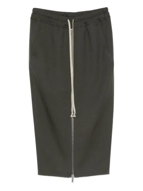 drawstring zip-front midi skirt by RICK OWENS