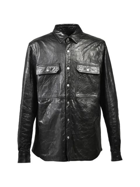 flap-pocket leather shirt by RICK OWENS