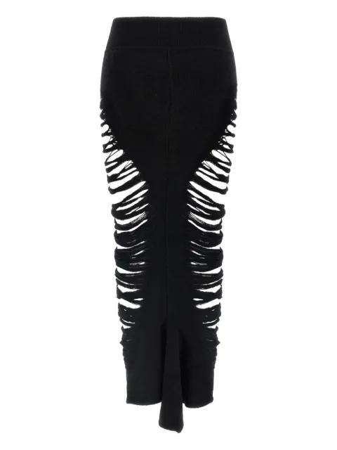 frayed cashmere skirt by RICK OWENS